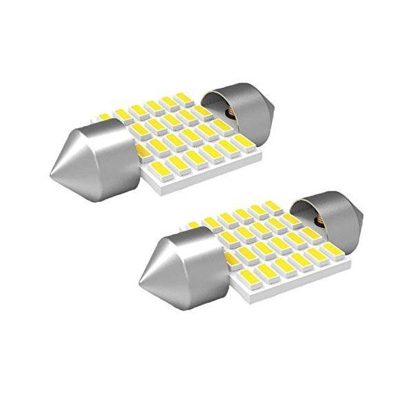 T10×31mm LED 車内ランプ ホワイト 白 24連 ルームランプ 6500K 12-24V対応 2個セット
