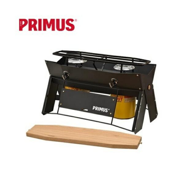 非常にすっきりとコンパクトに収納ができ、ショルダーバッグのように持ち運ぶことができるツーバーナーです。 ウッドボードを外しＸ字型に開いてセッティングするとウィンドスクリーンと一体になった火口が現れます。ウッドボードは収納時はゴトクの上に載せ...