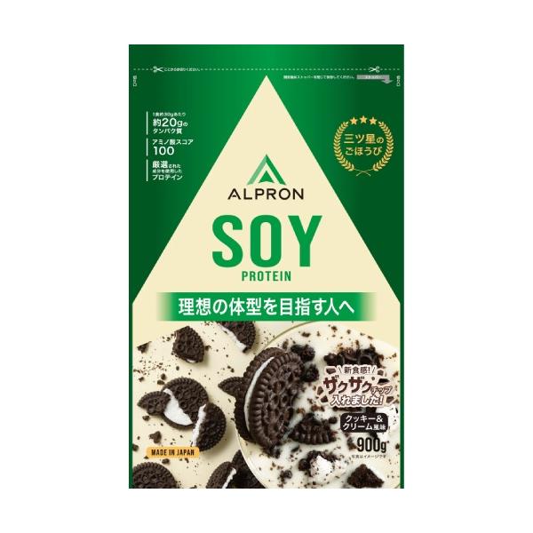 ALPRON SOY アルプロン ソイプロテイン クッキー＆クリーム風(チョコチップ)  900g