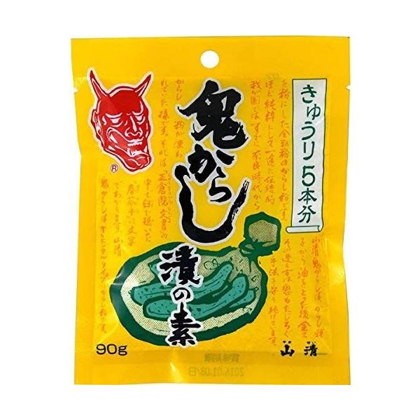 きゅうりにまぶすだけで簡単にきゅうりの鬼からし漬けができます。 鬼からし粉に各種調味料などをブレンドし、きゅうり400ｇ（約5本)が 漬かる量を1袋としています。 室温で12時間おき、さらに冷蔵庫で24時間おくと食べ頃になります。 原材料名...