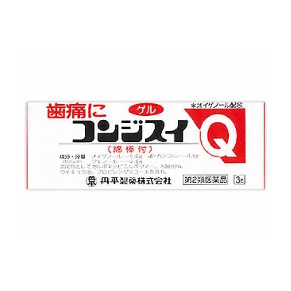 コンジスイQは，フェノール・カンフルなど歯科で繁用されている処方を応用したEPC処方（オイゲノール・フェノール・カンフルの配合）の歯痛薬です。ガマンできない時の歯痛に早く効き，長時間痛みを止める効果があります。旅行や通勤・通学などの外出時や...