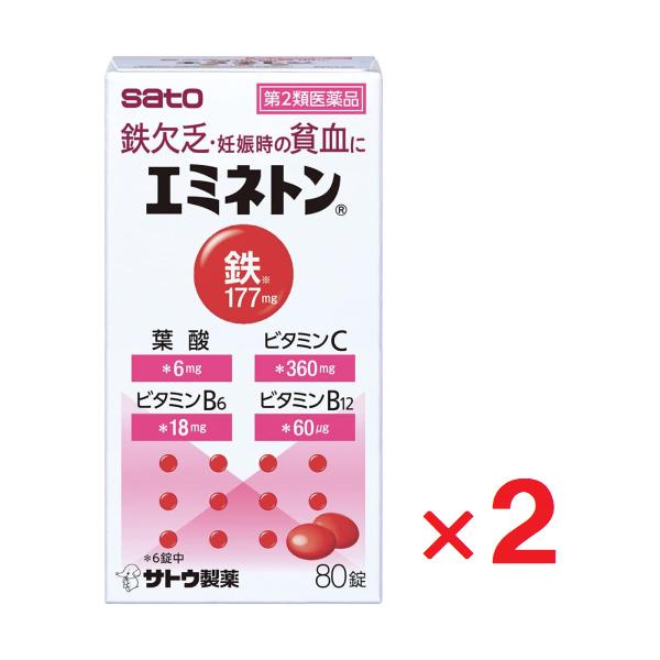 エミネトン 80錠 ×2個  第2類医薬品 貧血 鉄剤　ゆうパケットパフ対応