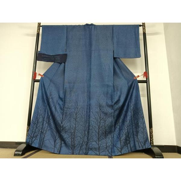 平和屋着物○藍造り国選定無形文化財 藍師・佐藤昭人 訪問着 徳島県