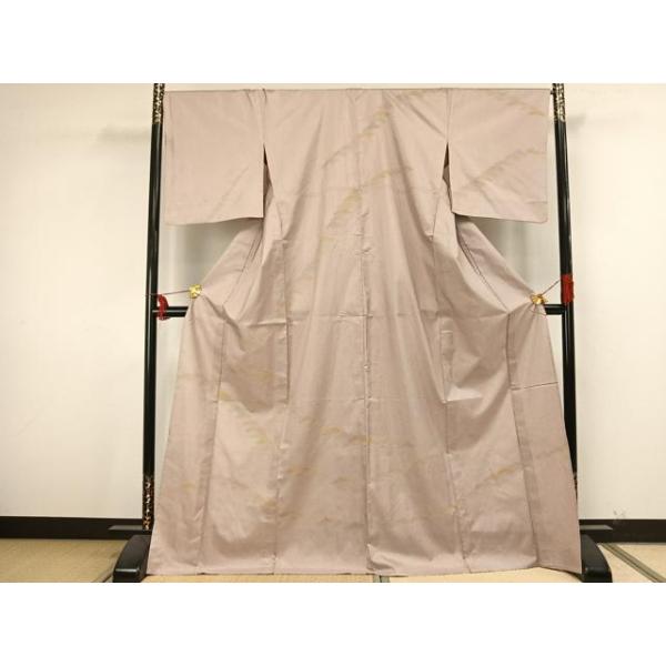 平和屋着物▽本場染大島紬　訪問着　単衣　松文　ロング丈　正絹　逸品　AAAU8508fy 平和屋着物▽本場染大島紬 訪問着 単衣 松文 ロング丈 正絹 逸品