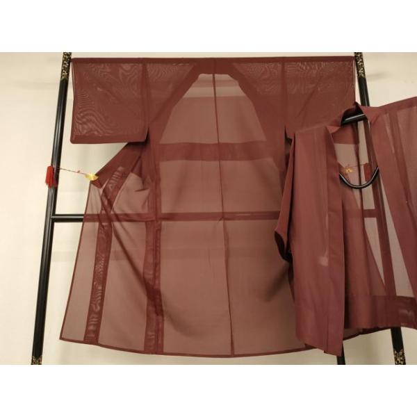 平和屋着物＊夏物　色無地　紗　黒紅色　正絹　逸品　AABG7411jd 平和屋着物＊夏物 色無地 紗 黒紅色 正絹 逸品 AABC9955jd 【公式通販】