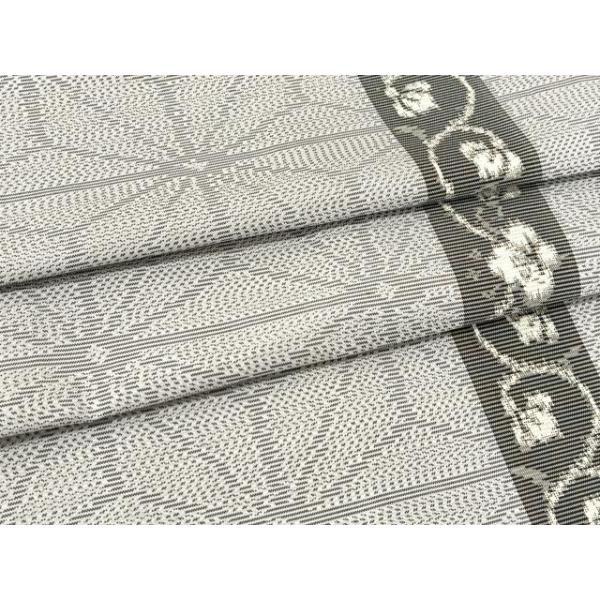 平和屋着物▽本場大島紬 単衣 麻の葉花唐草間道 正絹 逸品 BAAT9054yc