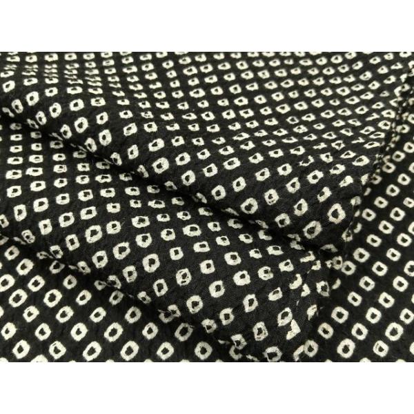 平和屋着物∴夏物 浴衣 有松鳴海絞り 総絞り 黒地 綿 逸品 BAAU3426hj  