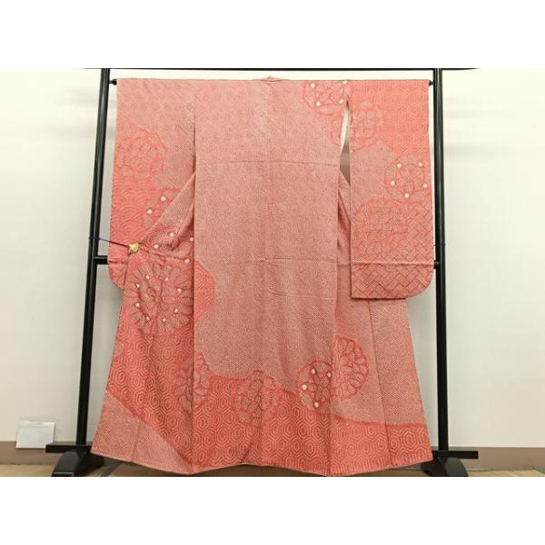 総絞り5点フルセットサイズM〜Ｌ 亀甲花文　正絹　総絞り　しつけ糸付き 平和屋着物□豪華振袖 総絞り 亀甲花文 正絹 逸品 BAAX2781hv : 平和屋