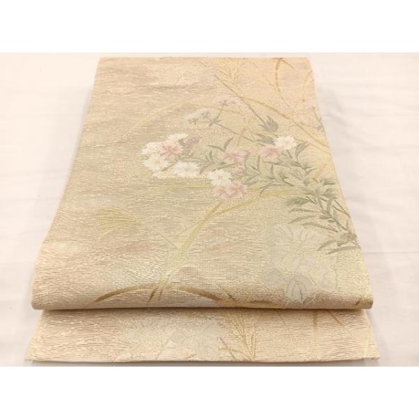 平和屋着物＊夏物 六通柄袋帯 野草の詩 金糸 正絹 逸品 未使用 BAAY4012hv