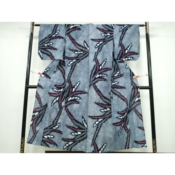 平和屋着物∴夏物 浴衣 有松鳴海絞り 草葉文 綿 逸品 CAAU3456ng  