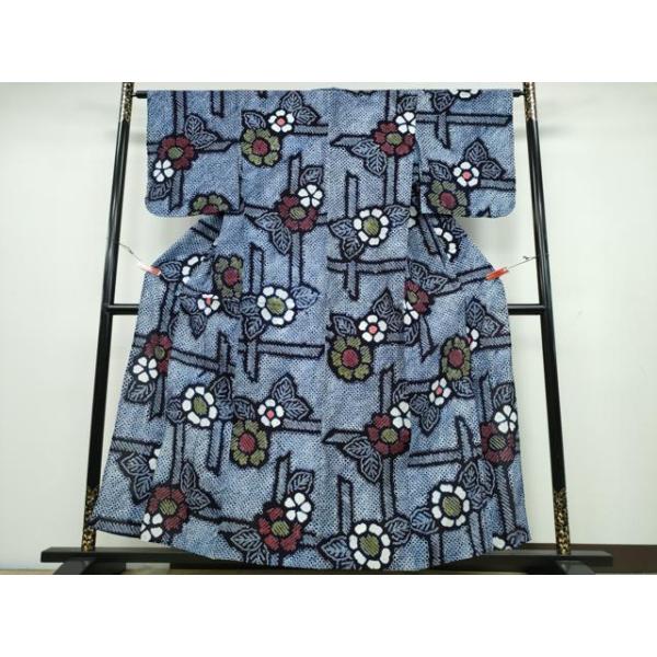 平和屋着物∴夏物 浴衣 有松鳴海絞り 籬花文 綿 逸品 CAAU3466ng  