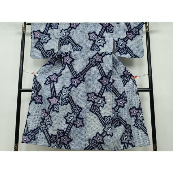 平和屋着物∴夏物 浴衣 有松鳴海絞り 枝花文 綿 逸品 CAAU3530ng  