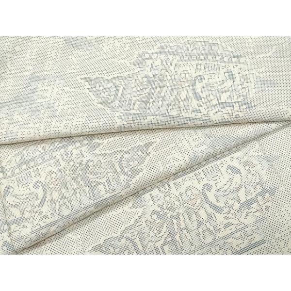 平和屋着物●本場大島紬　白大島　一元7マルキ　草花文　正絹　逸品　AABF0016ph 平和屋着物○本場大島紬 白大島 9マルキ 流水草花文 正絹 逸品 未使用