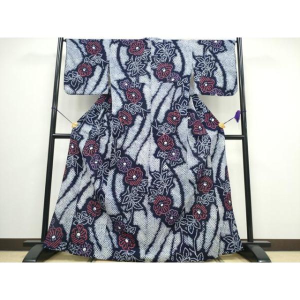 平和屋着物∴夏物 浴衣 有松鳴海絞り 流水枝椿 綿 逸品 CAAW0898ng  