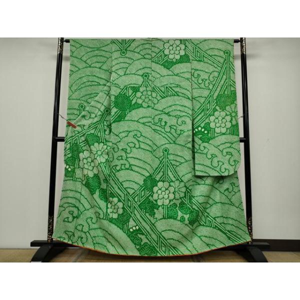 平和屋着物●豪華振袖　総絞り　立波舞花文　正絹　逸品　CAAX4558ut 平和屋着物○豪華振袖 総絞り 立波舞花文 正絹 逸品 CAAX4558ut : 平和