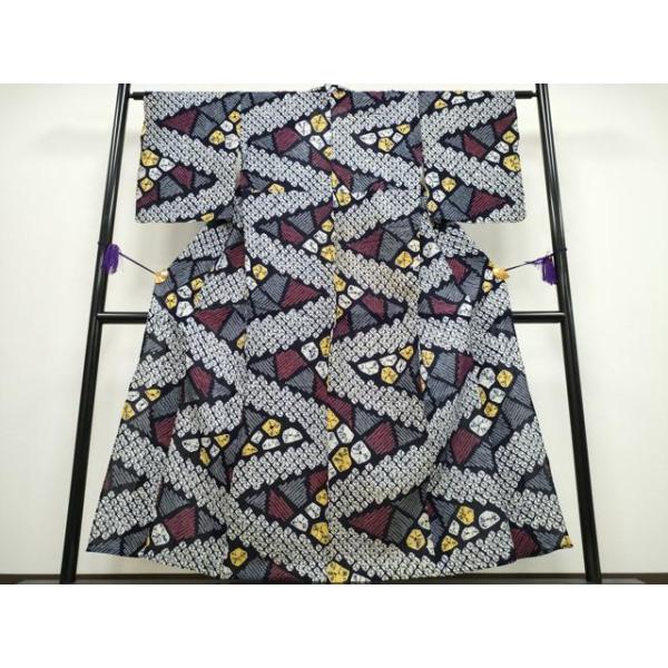 平和屋着物∴夏物　浴衣　有松鳴海絞り　切嵌文　綿　逸品　CABA0629ng