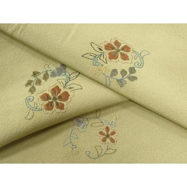 平和屋本店■極上　訪問着　総手刺繍　花唐草文　暈し染め　金糸　反端付き　逸品　未使用　DZAB1627kh5 平和屋着物○上質な小紋 総刺繍 花唐草丸文 金糸 正絹 逸品 CABA6208yc