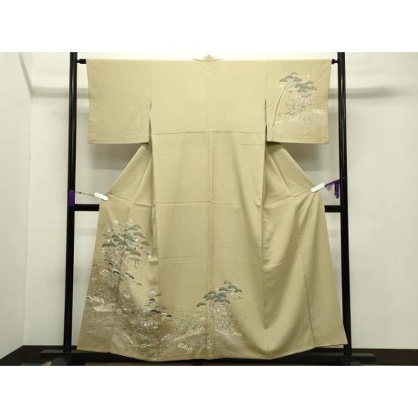 平和屋着物○男性 訪問着 刺繍 宝尽くし 暈し染め 金銀彩 正絹 逸品