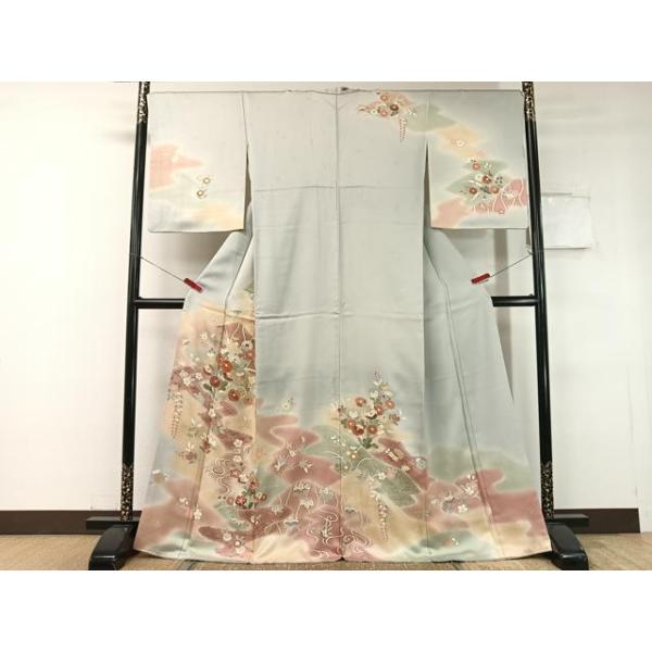 平和屋着物○創業460年・千總 訪問着 駒刺繍 吉祥花文 暈し染め 金彩