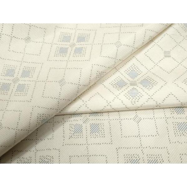 平和屋着物●本場大島紬　白大島　菱繋ぎ吉祥文　正絹　逸品　CABC6461yc 平和屋着物○本場大島紬 白大島 菱繋ぎ吉祥文 正絹 逸品 CABC6461yc