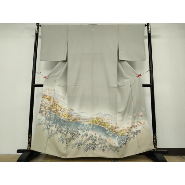 や 平和屋着物○本加賀友禅作家 毎田健治 色留袖 草花文 暈し染め 正絹