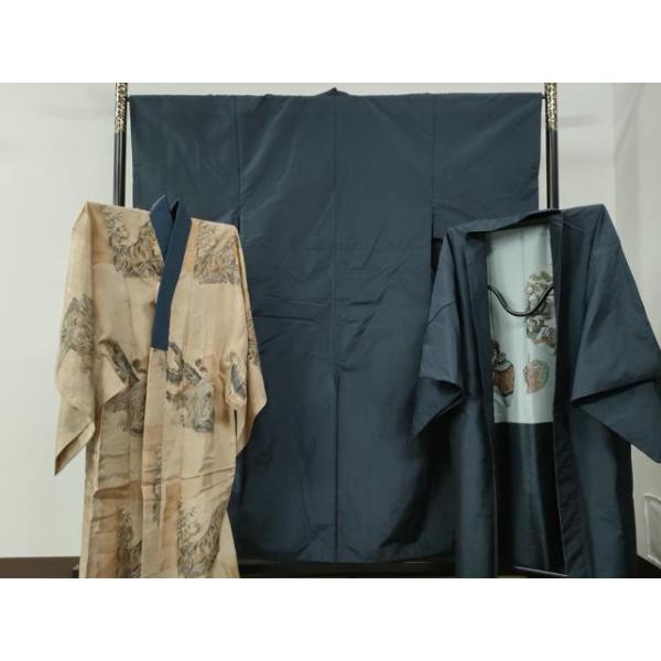 平和屋着物●男性　本場大島紬　アンサンブル・長襦袢セット　吉祥文　正絹　逸品　CABB4656yc 平和屋着物○男性 本場大島紬 アンサンブル・長襦袢セット 吉祥文 正絹
