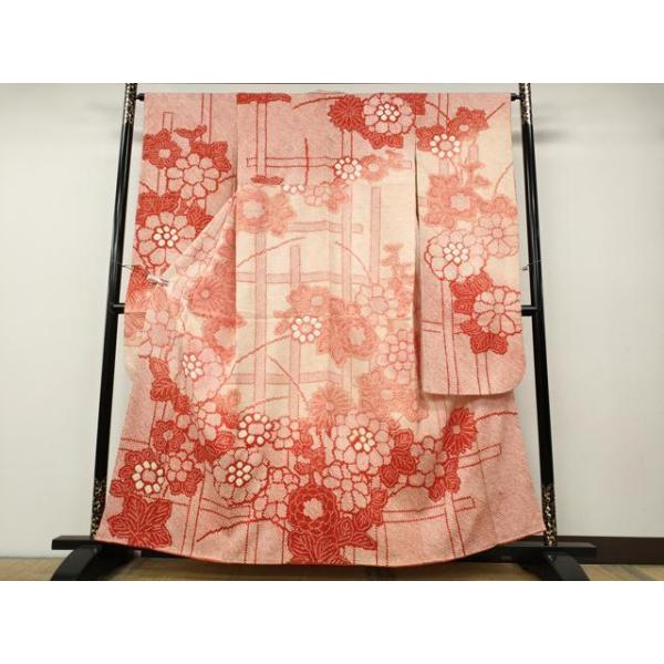 平和屋着物●豪華振袖　総絞り　草花文　暈し染め　正絹　逸品　CABE7154ut 平和屋着物○豪華振袖 総絞り 草花文 暈し染め 正絹 逸品 CABE7154ut