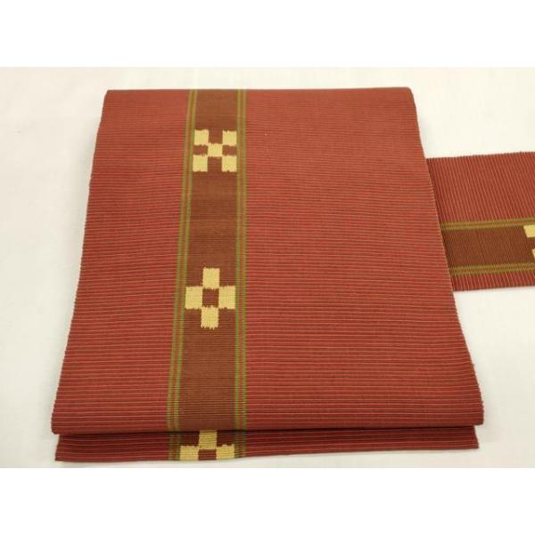 平和屋着物○沖縄県伝統工芸品 八重山ミンサー 手織り 八寸名古屋帯