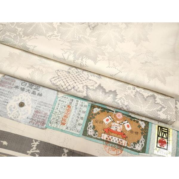 平和屋本店●希少 名門 藤娘きぬたや 藤娘大島絞り 本場大島紬 白恵泥 恵大島織物 二代目・恵美知雄 雨上がりの詩 証紙付 逸品 CYAA4312s6