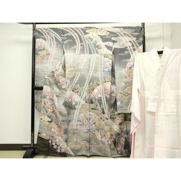 平和屋着物●越後十日町の一流染匠　桐屋・翠山工房　訪問着　絞り　辻が花　暈し染め　金彩　正絹　逸品　DABD1202ps 平和屋本店□極上 越後十日町の一流染匠 桐屋・翠山工房 正峰 振袖