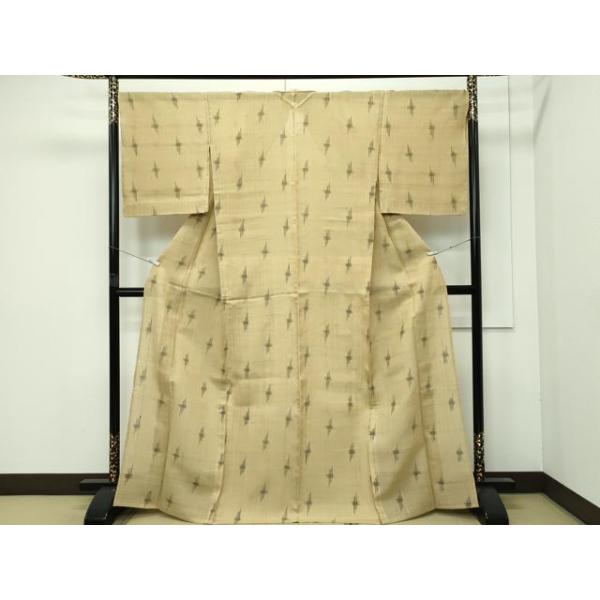 平和屋着物□極上 夏物 絹芭蕉 絣文様 桑染色地 逸品 未使用