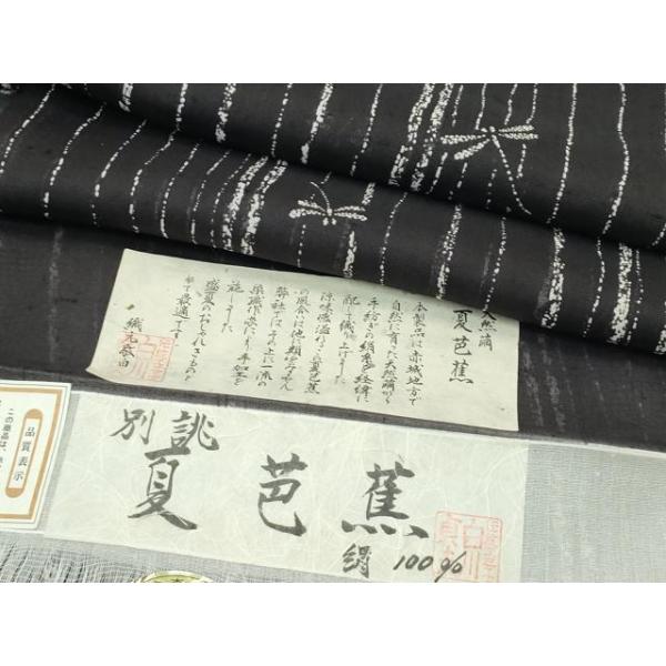 平和屋着物□極上 夏物 絹芭蕉 夏芭蕉 伝統工芸士 白川貞夫 トンボ