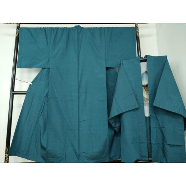 平和屋着物○男性 紬 色無地 山吹茶色 正絹 逸品 DABA4598az
