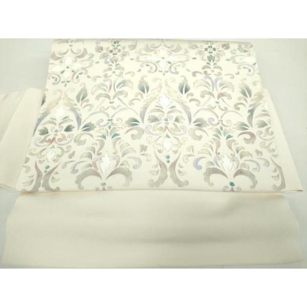 平和屋着物●ワンタッチつけ帯　洋花文　金彩　正絹　逸品　未使用　DAAY1035ps 平和屋着物○ワンタッチつけ帯 洋花文 金彩 正絹 逸品 未使用