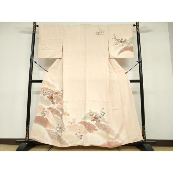 平和屋着物●創業460年・千總 訪問着 草花文 暈し染め 金彩 西武百貨店扱い 正絹 逸品 DABB0712ud