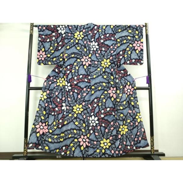 平和屋本店□極上 夏物 浴衣 有松鳴海絞り 草花文 綿 逸品  