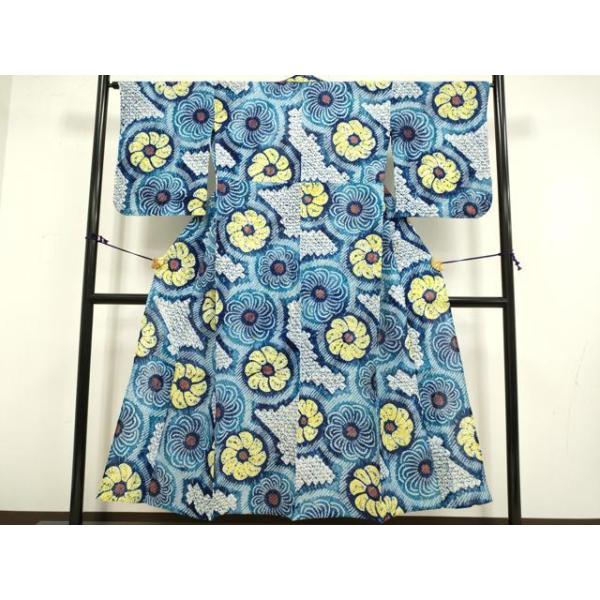 平和屋本店□極上 夏物 浴衣 有松鳴海絞り 舞花文 綿 逸品  