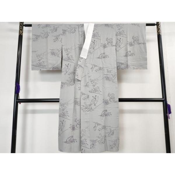 平和屋本店□上質な長襦袢 無双仕立て 鳥獣戯画 逸品 未使用