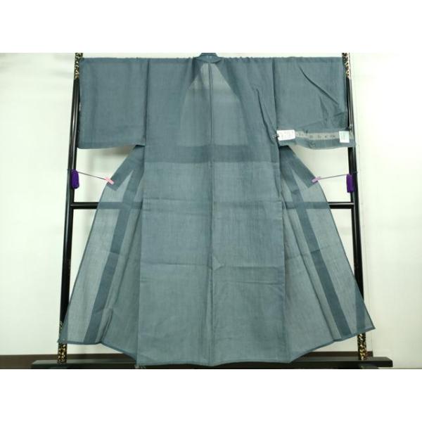 平和屋着物■極上　夏物　小紋　絽　墨流し文様　逸品　未使用　CYAA3827s5 平和屋着物□極上 男性 夏物 本場小千谷ちぢみ 麻 色無地 薄花色 証紙