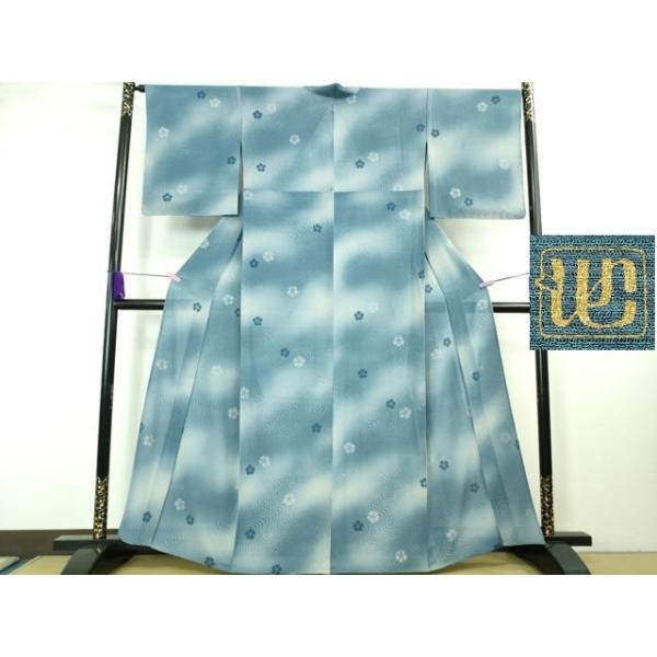 平和屋本店□極上 夏物 池田重子コレクション 小紋 絽縮緬 流水花文 暈