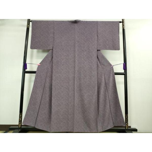 平和屋着物■極上　人間国宝 小宮康孝　江戸小紋　花扇　古代紫×白　三越扱い　逸品　DZAA9189kh5 平和屋着物□極上 人間国宝 小宮康孝 江戸小紋 花扇 古代紫×白 三越