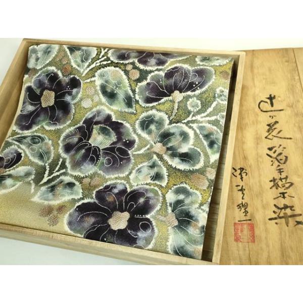 平和屋着物●極上　色無地　熨斗目花色　逸品　未使用　DZAB3869kh6 平和屋本店□極上 浦野理一 金彩友禅 九寸名古屋帯 辻が花 箔手描本染