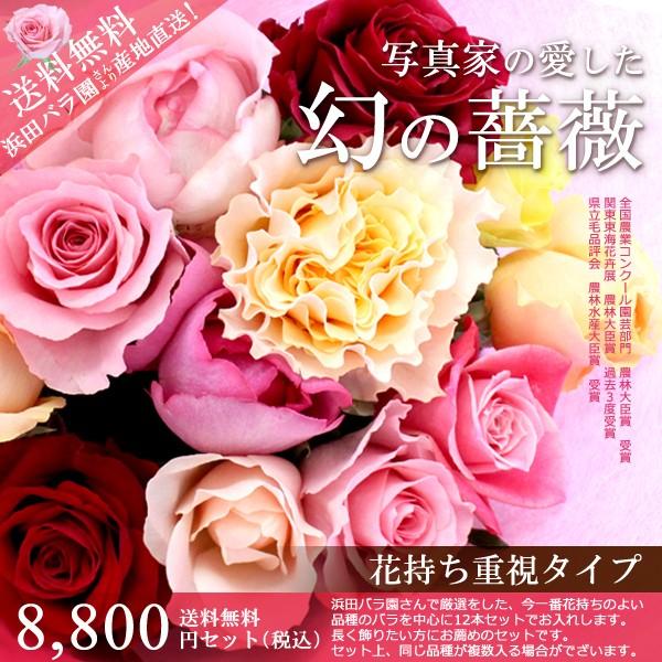 バラの花束（産地直送）浜田バラ園　幻のバラの花束　8,800円花持ち重視セット