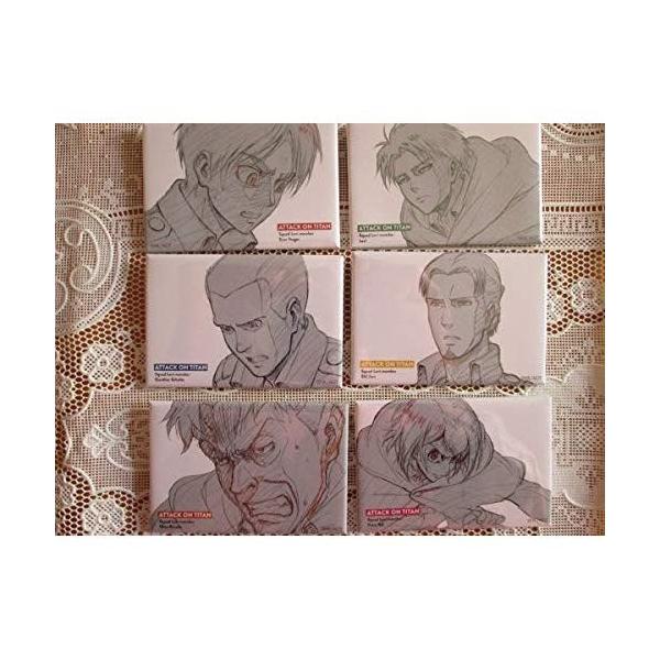 進撃の巨人 リヴァイ班 ６個 スクエア グッズ 缶バッチ 缶バッジ バッチ リヴァイ Season３ グンタ ペトラ 国際ブランド エルド エレン オルオ
