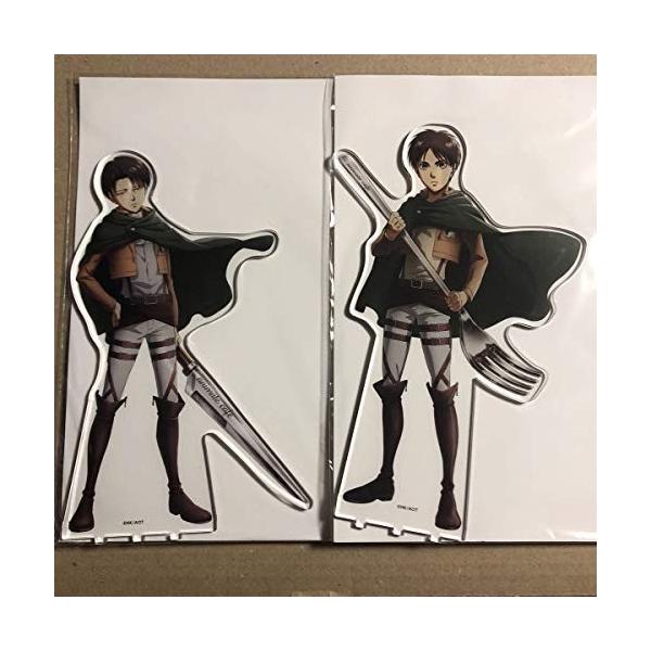 進撃の巨人 アニメイトカフェ 激安価格と即納で通信販売 ビッグアクリルスタンド リヴァイ エレン
