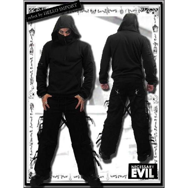 入手困難 廃盤 ロング ハーフ パンツ ゴシック ファッション ゴス 黒 メンズ 送料無料 薄手 Rfb002