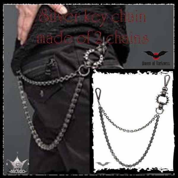 ウォレットチェーン とげ鋲 ＆キャタピラチェーン パンク ゴシック 再