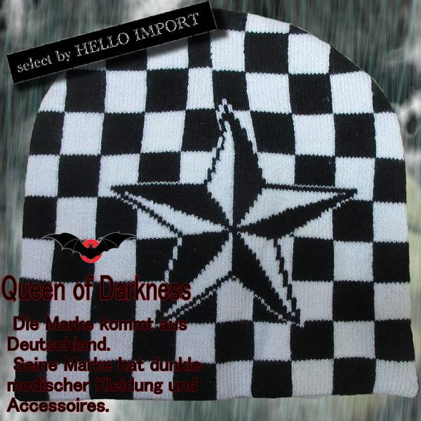 モッズスカパンク白黒チェッカーニットベレー帽 モッズスカパンク白黒チェッカーニットベレー帽