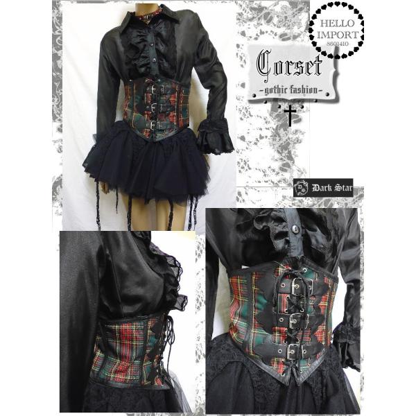 ゴシック パンク ファッション タータンチェック柄 ウェストコルセット 編み上げ ゴスパン Wot215 Buyee 日本代购平台 产品购物网站大全 Buyee一站式代购 Bot Online