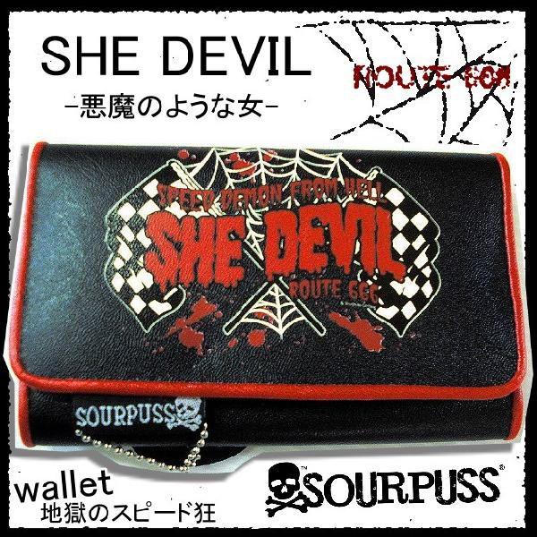 パンク ウォレット 血糊＆フラッグチェック柄 財布 メンズ